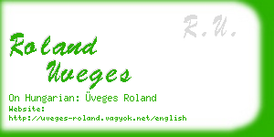 roland uveges business card